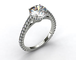 14k White Gold Pave Basket XE110 by Danhov Designer Engagement Ring